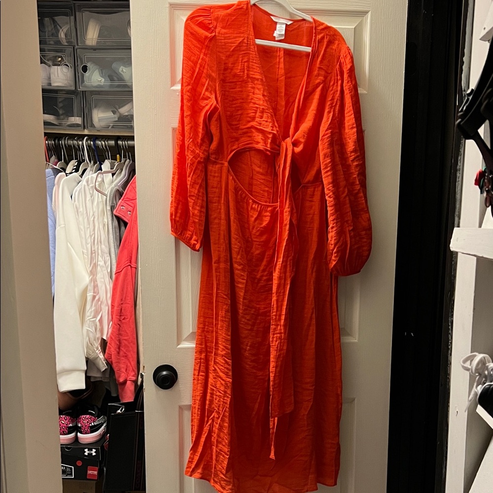 H&M Bold  Orange Long Dress